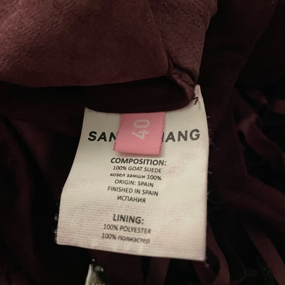 Sandy Liang Burgundy Suede Fringe Skirt - Picture 6 of 6